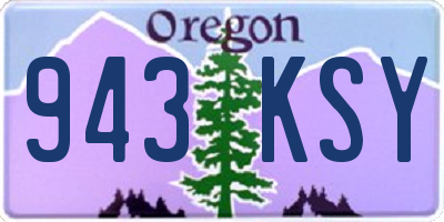 OR license plate 943KSY