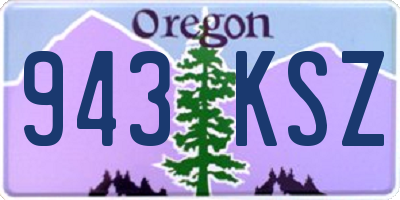 OR license plate 943KSZ
