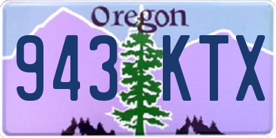 OR license plate 943KTX
