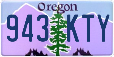OR license plate 943KTY