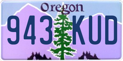 OR license plate 943KUD