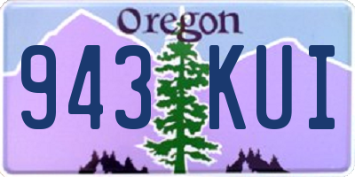 OR license plate 943KUI