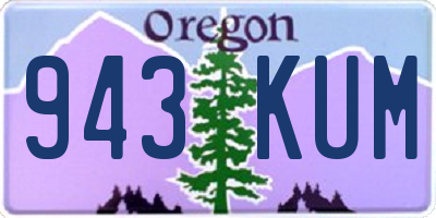 OR license plate 943KUM