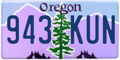 OR license plate 943KUN