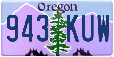 OR license plate 943KUW