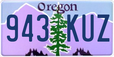 OR license plate 943KUZ