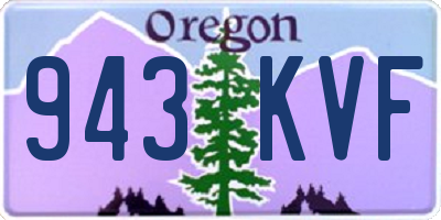 OR license plate 943KVF