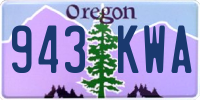 OR license plate 943KWA