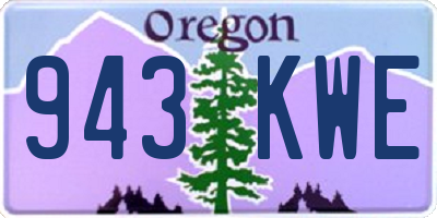 OR license plate 943KWE