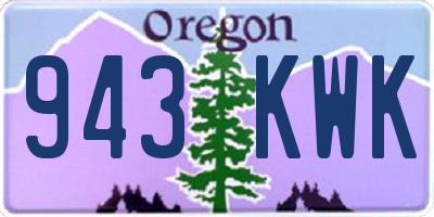 OR license plate 943KWK