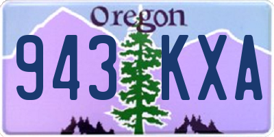 OR license plate 943KXA