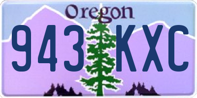 OR license plate 943KXC
