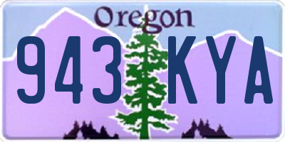 OR license plate 943KYA