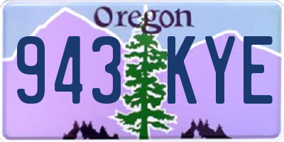 OR license plate 943KYE