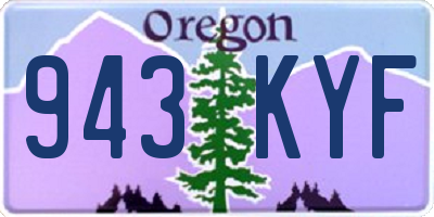 OR license plate 943KYF