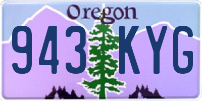 OR license plate 943KYG