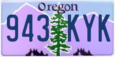 OR license plate 943KYK