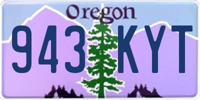OR license plate 943KYT