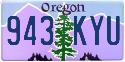 OR license plate 943KYU