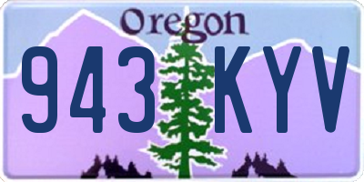 OR license plate 943KYV