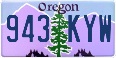 OR license plate 943KYW