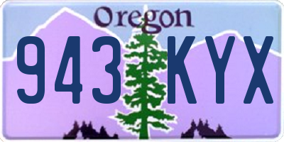 OR license plate 943KYX