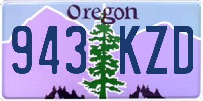 OR license plate 943KZD
