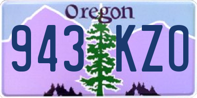 OR license plate 943KZO