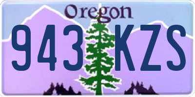 OR license plate 943KZS