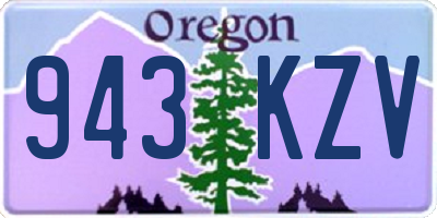 OR license plate 943KZV