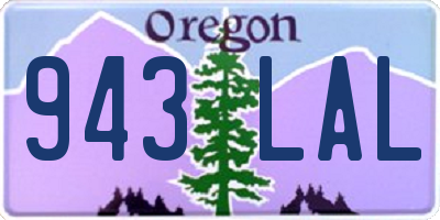 OR license plate 943LAL