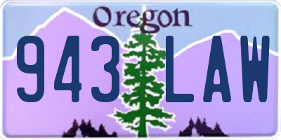 OR license plate 943LAW