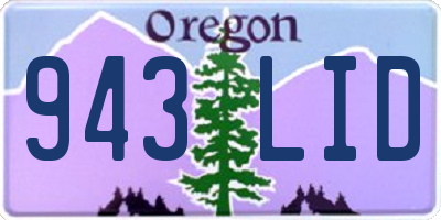 OR license plate 943LID