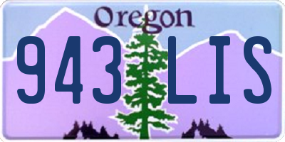 OR license plate 943LIS