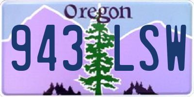 OR license plate 943LSW