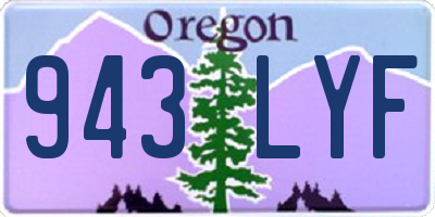 OR license plate 943LYF