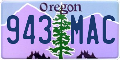 OR license plate 943MAC