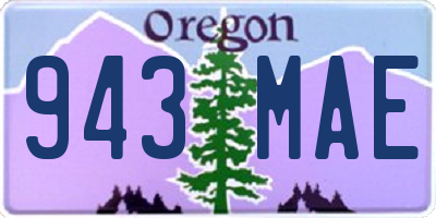 OR license plate 943MAE