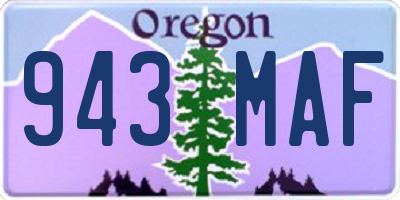OR license plate 943MAF