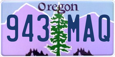 OR license plate 943MAQ