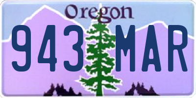 OR license plate 943MAR