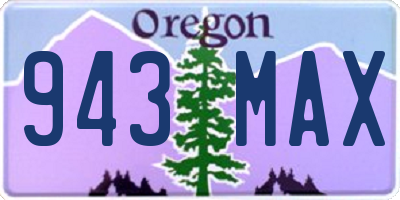 OR license plate 943MAX