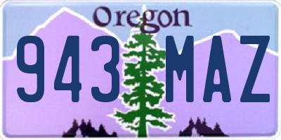 OR license plate 943MAZ