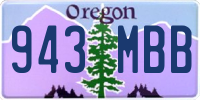 OR license plate 943MBB