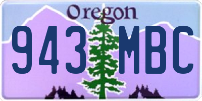 OR license plate 943MBC