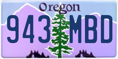 OR license plate 943MBD