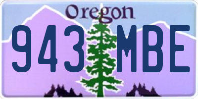 OR license plate 943MBE