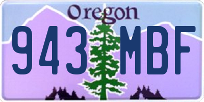OR license plate 943MBF