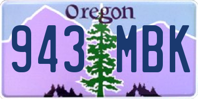 OR license plate 943MBK