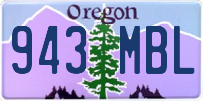 OR license plate 943MBL